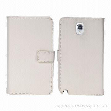 Folio Wallet Leather Cases for Samsung Galaxy Note 2/3 with Nice Button Design